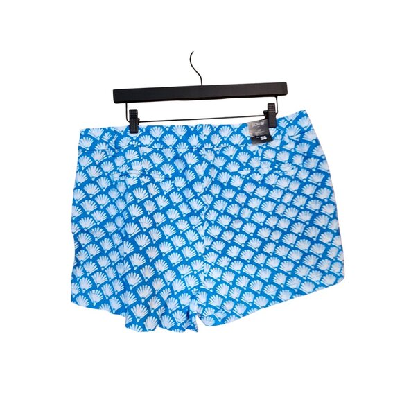 J.Crew Womens 3.5" Blue & White Shell Print Shorts Size 14 Cotton Blend NWT - Picture 2 of 3